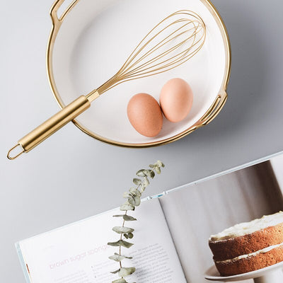 Kitchen Golden Stainless Steel Egg Beater