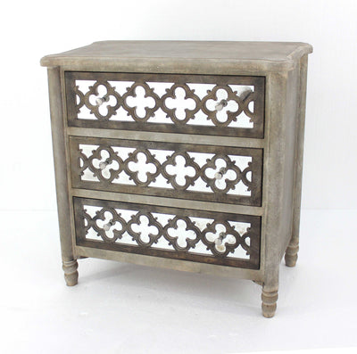 Gold 3 Drawer Vintage Wooden - Cabinet