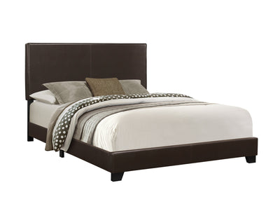 Solid Wood Queen Size Bed with Leather Look