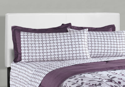 White Solid Wood Queen Size Bed with Leather