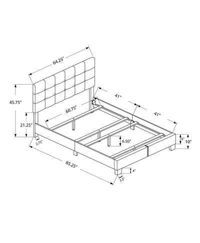 Grey Linen - Queen Size Bed