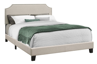 Queen Standard Bed Upholstered With Nailhead Trim And With Headboard