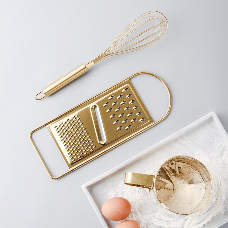 Kitchen Golden Stainless Steel Egg Beater