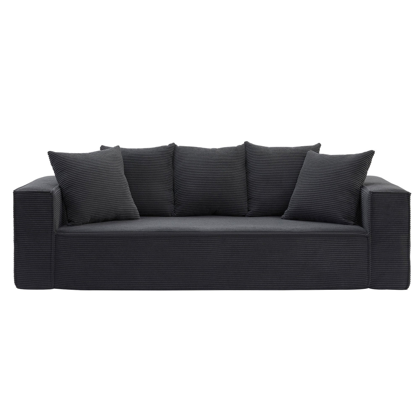 Soft Corduroy Upholstery Streamlined Design sofa