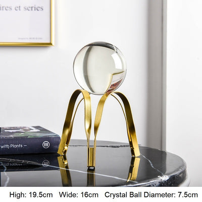 Golden Luxury Modern Metal Crystal Ball Home Decoration