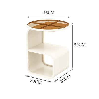 Simple Modern Round Tempered Glass Sofa Side Table
