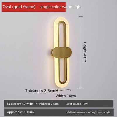 Oval LED Acrylic Wall Lamp