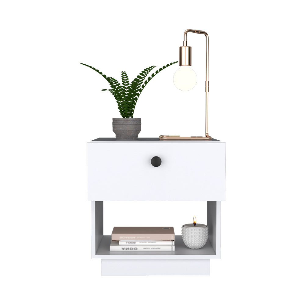 Nightstand Viliigili, One Drawer, White Finish