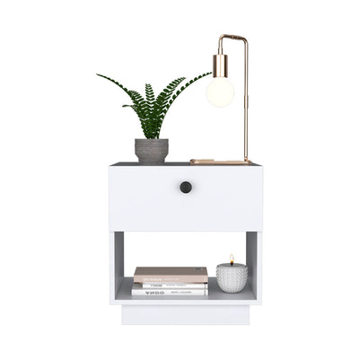 Nightstand Viliigili, One Drawer, White Finish