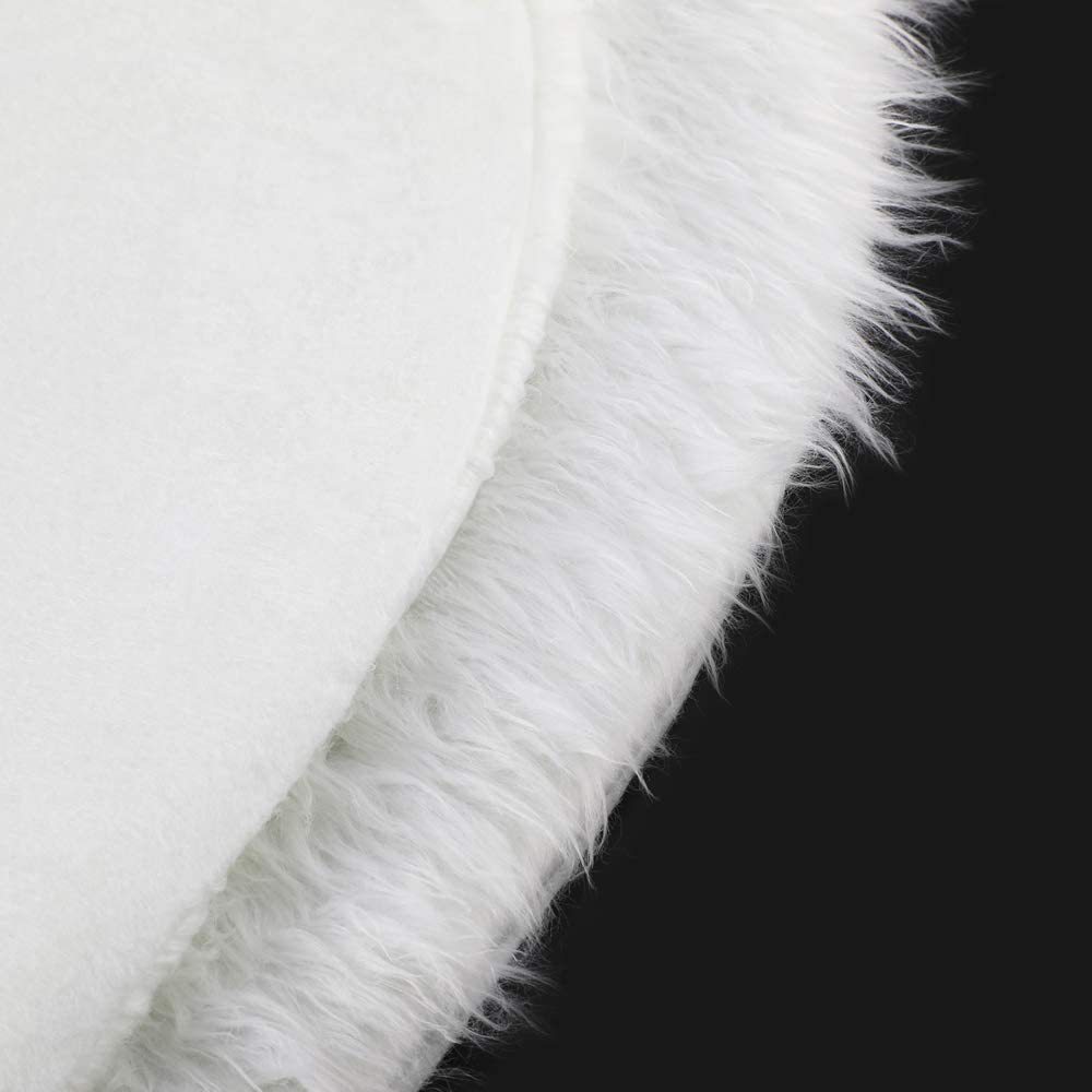 White Christmas Tree Skirt Plush Faux Fur