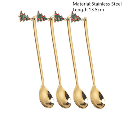 Merry Christmas Spoons Tableware Decorations
