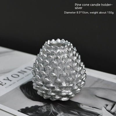 Christmas Pine Cone Candelabrum Resin Decorations