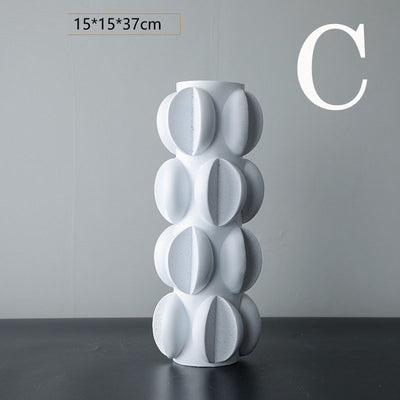 Special-shaped Ceramic Vase Three-piece Modern Minimalist Home Soft Decoration