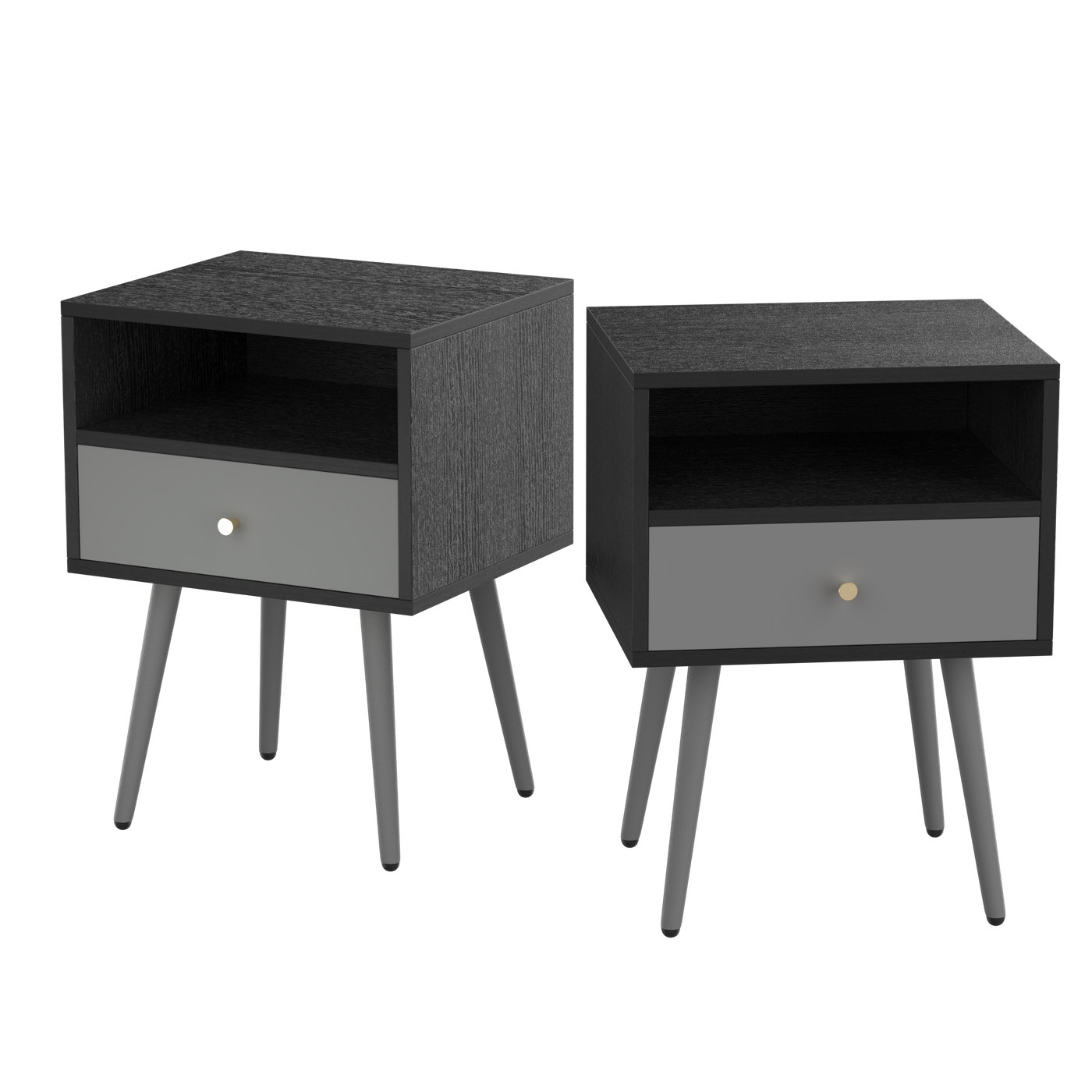 Modern Bedside Tables Set of 2,Nightstand with 1 Storage Drawer -Chic
