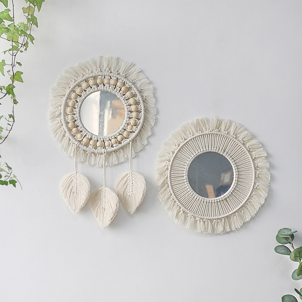 Round Macrame Mirror