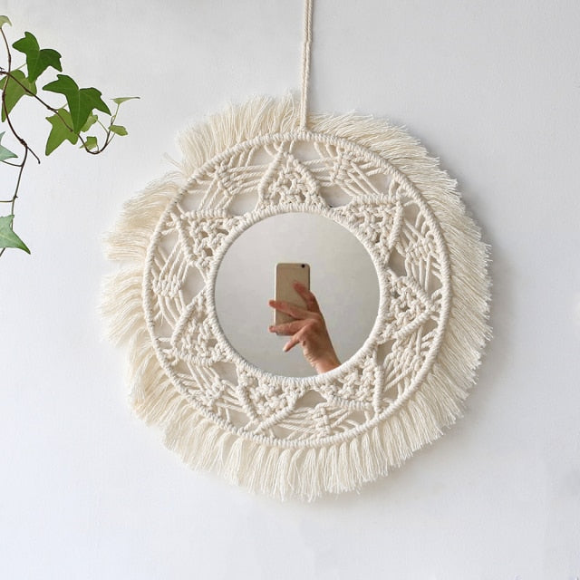 Round Macrame Mirror