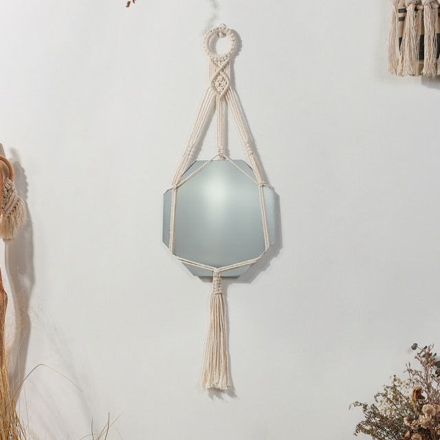 Round Macrame Mirror