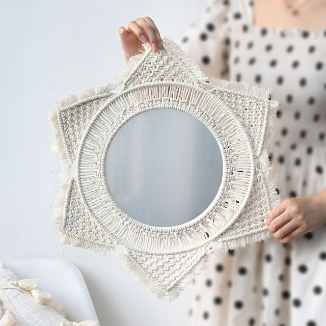 Round Macrame Mirror